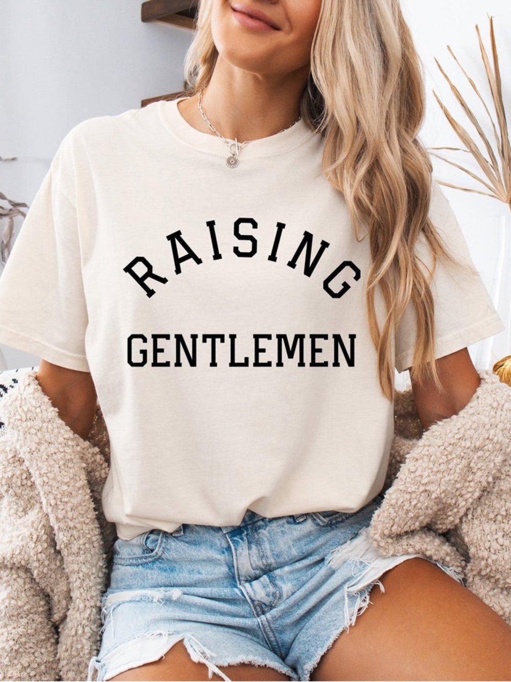 COMFORT COLORS RAISING GENTLEMEN BOY MOM GARMENT DYED T SHIRT